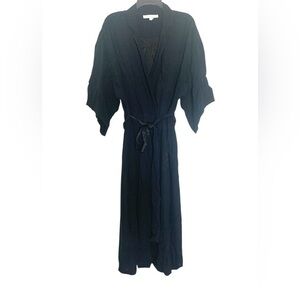 Xirena Persephone Dress V-neck Navy Blue Belted Classic Casual Basic Medium